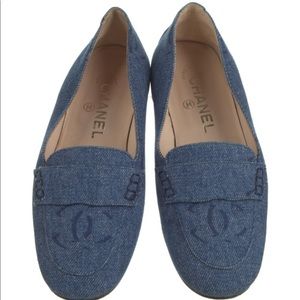 Vintage denim chanel loafers size 36